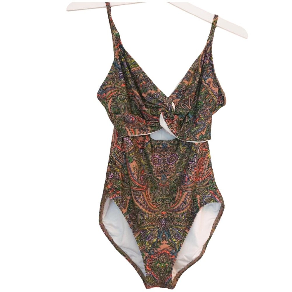 Soma Swimwear Paisley One-Piece Bathing Suit Size 10